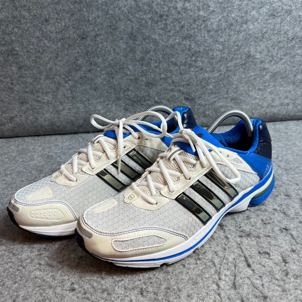 Adidas Supernova Glide 4 Mens Running Shoes White Blue Silver V23512 Size 9.5 - Picture 1 of 9